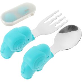 1 Set Set Tableware Set Stainless Steel Fork Spoon Ergonomic Handle for Feeding Utensils Assortment Random Color