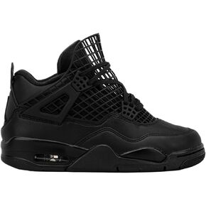 Air Jordan 4 Retro Net Womens Lifestyle Shoes (Black/Black/Metallic Silver)
