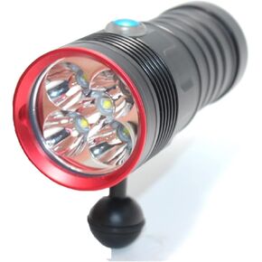 Underwater Lights 6000LM 5*XM-L2 LED Diving Flashlight 3-Mode Diving Video Photography Torch Underwater 80M 18650 Spearfishing Light for Outdoor Exploration Under Water Sports (B 5XM) (B 5XM)