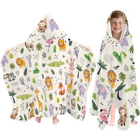 Ice Cream Hooded Beach Towel For Kids, Cartoon Hooded Towels For Toddlers 30" X 50", Kids Beach Towels For Pool, Travel, Swim, Colorful Wearable Bath Towel For Toddlers, Girls Bath Towel with Hood
