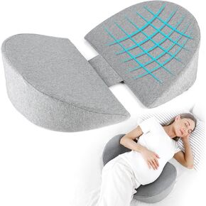 Pregnancy Pillows for Sleeping, Upgraded Memory Foam Maternity Pillow for Pregnant Women, Adjustable Pregnancy Body Pillow with Removable, Washable Cover, Support for Belly,Back, Legs (Grey)