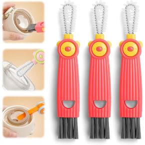 3 in 1 Cup Lid Gap Cleaning Brush Set, Multifunctional Bottle Cleaning Brush, Portable Water Bottle Cleaner Brush, Home Kitchen Cleaning Tools for Thorough Cleaning of Bottles, Cups, and Tight Spaces