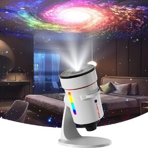 Projector Star ، Galaxy Projector ترقية عدسة واضحة 4K ، 10 واقعية Planetarium Projector Slides Light Lights LED 8 Color لغرفة النوم ، 360 درجة ، 1/2 ساعة توقيت الإسقاط على مستوى العرض