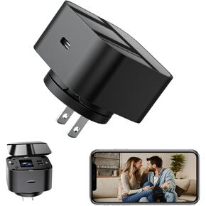 LIZVIE Spy Camera Charger, Hidden Camera Charger with 1080P HD Motion Detection Night Vision 24/7 Loop Surveillance for Nanny/Pet/Baby Home Indoor Security.