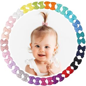 Céllot 40pcs مشابك الشعر المفاجئة Baby Snap Ribbon Babbon Tiny Bood في 20 لونًا للأطفال الصغار الرضعون ذو الشعر الرقيق (النمط التوأم)