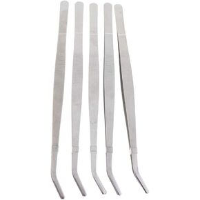 Pistro 5 PCS الفولاذ المقاوم للصدأ الزواحف تغذية ملاقط - أداة البستنة المنحنية 30 سم للثعابين والسحالي وصيانة الحوض