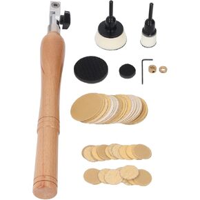 Bowl Sander Kit Wooden Handle Bowl Sander Kit with 1in 2in Pads 50pcs Sanding Discs Suitable for Woodworking Projects