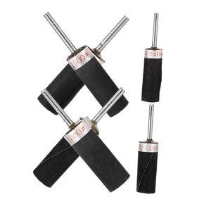 LIFKOME Iron Material Sandpaper Rods Cylindrical Sanding Drum Head for Nail Drill Sanding Bands