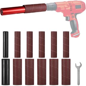 Handheld Sanding Drum Kit, Portable Spindle Sander With 10 Sanding Sleeves, Drill Adapter For Wood, Metal, Glass, Plastic, And Stone