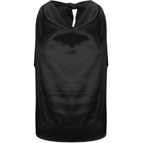 Womens Halter Neck Satin Tank Tops Sleeveless Dressy Elegant Shirts Trendy Casual Blouse Going Out Tops Fashion 2025