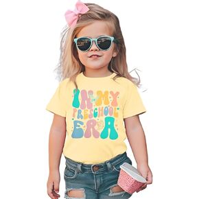 Toddler First Day of School Shirt Boys Girls in My Preschool Era Shirts Cute Graphic Crewneck Short Sleeve Tops