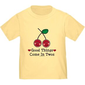 CafePress Good Things Cherry Twin Toddler T Shirt Cute Toddler Graphic Tee, 100% Cotton