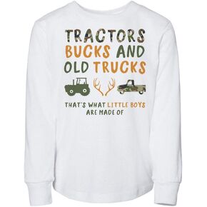 Tractors Bucks & Old Trucks Toddler Kids Long Sleeve T-Shirt