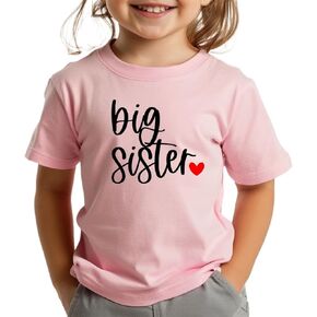 قميص أخت كبير للبنات طفل الحمل تم ترقيته إلى Big Sis T-Shirt Summer Summer Suiter Top Top
