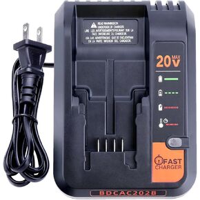 20V Fast Charger Compatible with Black and Decker 20V 12V Max Lithium Battery LBXR20 LBX4020 LBXR2020, BDCAC202B 20Volt 2A Lithium Charger Compatible with Black and Decker Drill Battery