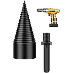 Removable Firewood Log Splitter Drill Bit,Wood Splitter Drill Bits Detachable Electric Drills Screw Cone for Family Outdoor Camping,Stove,Farm