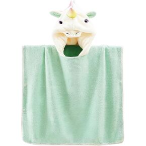 Pink Unicorn Hooded Beach Towel Poncho for Kids 0 to 6 Years Bathrobe Swimsuit Cover Up for Boys Girls, Soft Towel Wrap for Beach, Pool, and Bath, Newborn Shower Gift, 51.1" x 27.5"