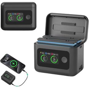 Fast Battery Charger for Insta360 X5,Simultaneous Charging of 2 Batteries with LED Display, Supports PD Fast Charging with Misro SD Card Slot and Lanyard (Batteries No Included)