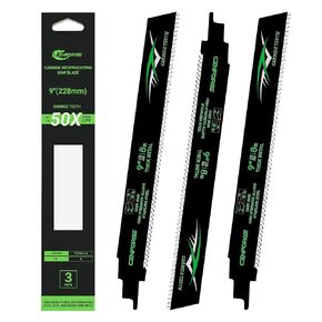 Carbide Reciprocating Saw Blade, for Sawzall Carbide Blades, for Sawzall Metal Cutting Blades, for Thick Metal, Cast Iron, Alloy Steel (6-Inch, 3-Pack)