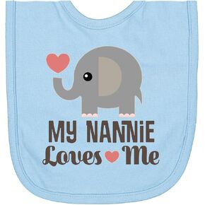 inktastic Nannie Loves Me Grandchild Newborn Bib