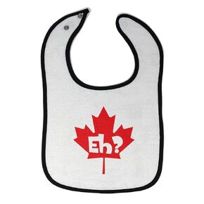 Toddler & Baby Bibs Burp Cloths Languages Eh Canada Canadian Humor Funny Cotton Baby Items for Baby Girl & Boy White Red Design Only