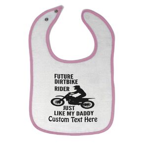 Toddler & Baby Bibs Burp Cloths Dad Future Dirt Bike Rider Just Like My Daddy Riding Sport Cotton Baby Items for Baby Girl & Boy White Black Design Only