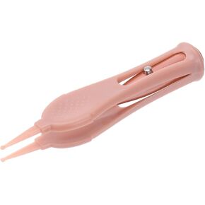 Booger Picker Clip Nose Cleaning Tool Led Light Stainless Steel Silicone Skid-resistant Handle for Toddlers Boys and Girls Adults