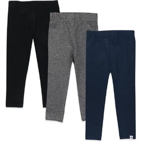 HonestBaby Multipack Leggings Skinny, Flare and Cargo Pants Organic Cotton for Infant Baby Girls, Toddlers, Little Kids