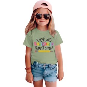 Watch Out Kindergarten Here I Come Shirt for Girls Boy First Day of Kindergarten Tshirt Kids Back to School Outfit