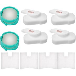 HZ700 Replacement filter for shark PowerFins HairPro Odor Vacuum HZ702 HZ700 QS175QBL QS175QGN, Compare with part 1541FC3000, XFFKHZ2000 XPMFHZ2000, 2 Cartridges+2 Foam&Felt+ 2Post Motor Filters