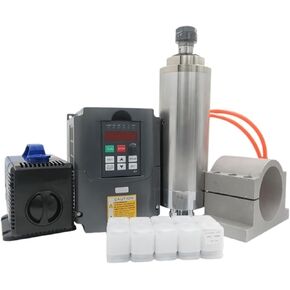 Engraving 3kw 220v/380v Water Cooled Spindle Kit with Inverter 100mm Spindle Clamp 80w Water Pump ER20 Collet for CNC Accessories(380V,4 Bearing)