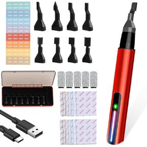 Reciprocating Sander, Mini Detail Sander Tool, USB Quick Charging Electric Sanding Pen with 8 Sanding Heads 3 Gears Adjustable Polishing Machine for Grinding Polishing Crafts,Projects Surface