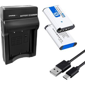 (2000mAh) 2 Pack NP-BX1 Battery with Charger, 2025 New Upgrade High Capacity Battery Replacement for Sony NP-BX1/M8, ZV-1, RX100 VII, DSC-HX95, HX99, HX350, RX100, RX100M, FDR-X3000, etc