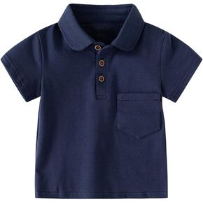 Boys Tees Toddler Boys Fashion Polo Shirts Classic Short Sleeve Lightweight Button T-Shirt Summer Tops for 3-8 Years