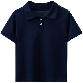 Toddler Boys T-Shirts Crew Neck Short Sleeve Tees Quick Dry Lapel Half Button Polo Shirt Summer Casual Tops 4-13 Years