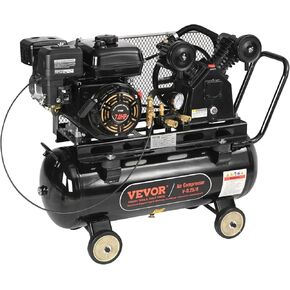 VEVOR 30 Gallon Gas Powered Air Compressor, 15HP 33CFM@115PSI Air Compressor Tank on Wheels, Gas Driven Piston Pump Air Compressed System with 115PSI Maximum Pressure for Workshop Construction Sites