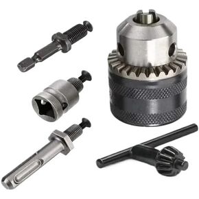 1pc 1.5-13mm Converter 1/2 20UNF Key Drill Chuck Thread Quick Change Adapter SDS 1/4 Impact Driver Wrench Bit Connecting Rod Hex(Chuck Hex Adapter)