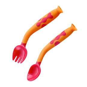 besportble 1 set bendable fork spoon set sefety tablemo table for eating learning date
