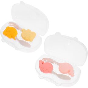 Milisten 2 Sets Fork and Spoon Set for Self Feeding Tableware with Non Slip Handles Safe and Comfortable for Little Hands Essential Tools