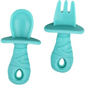 Yardwe Silicone Safe Fork and Spoon for Weaning for Home Dining Kindergartens and Picnics for Easy Grasp and Coordination