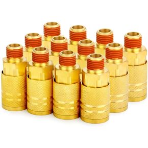 ChillWaves 1/4-Inch Male Industrial Coupler,1/4" NPT Male 4-Ball Quick Connect Air Coupler Air Hose Fittings(12-PACK)