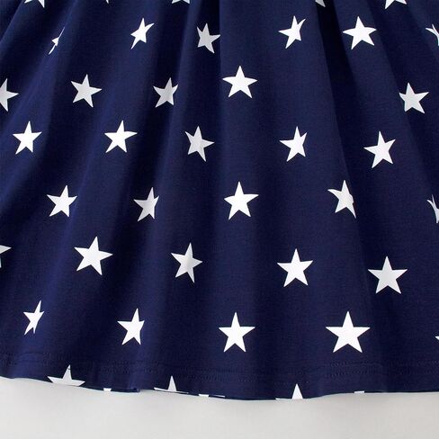 Magic Park 1-10Y Toddler Independence Day Dress Kids+ 4th of July Outfits Girls Patriotic Clothes Red White Blue Dresses in Saudi Arabia