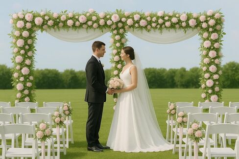 10x20ft Backdrop Stand Heavy Duty Pipe and Drape Backdrop Stand for Parties, Adjustable Pipe Kit Curtain Frame Stand for Photography Background Support,Wedding Arch Metal Frame (Gold) in Saudi Arabia