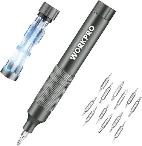 WORKPRO 24-in-1 Precision Screwdriver, Pen Style Multi-Bit Screwdriver, Glasses Screwdriver with S2 Steel Small Screwdriver Bits, Ideal for Eyeglass, Watch, Laptop, Phone, Jewelry and Electronic, Blue in Kuwait