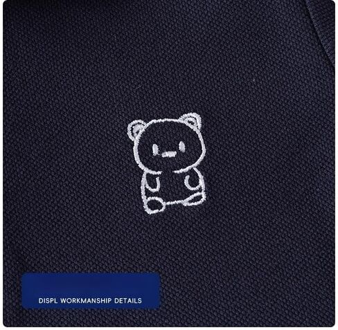 Irsutey Toddler Baby Boys Casual Color Block Short Sleeve T-Shirt Cute Little Bear Embroidered Button Polo Shirt in Kuwait