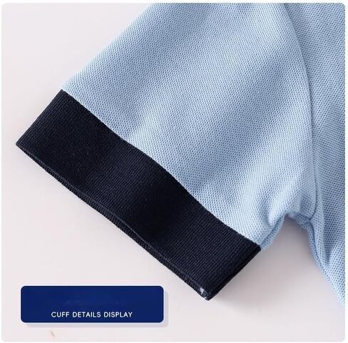 Irsutey Toddler Baby Boys Casual Label Color Block Shirt Sleeve Thirt Button Button Polo Shirt in Kuwait