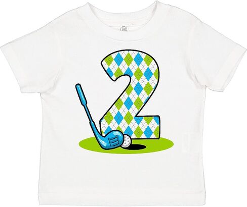 inktastic Argyle Golf 2nd Birthday Toddler T-Shirt in Saudi Arabia