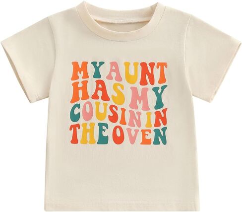 Big Cousin Shirt Toddler Boys Girls Funny Letter Print T-Shirt Summer Summer Suiter Top Auntie Promancy T-Shirt in Kuwait
