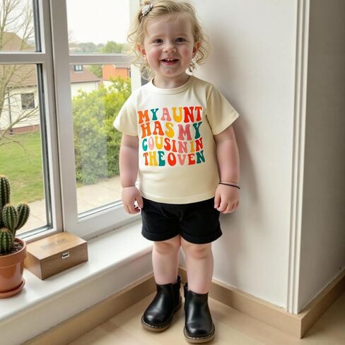 Big Cousin Shirt Toddler Boys Girls Funny Letter Print T-Shirt Summer Summer Suiter Top Auntie Promancy T-Shirt in Kuwait