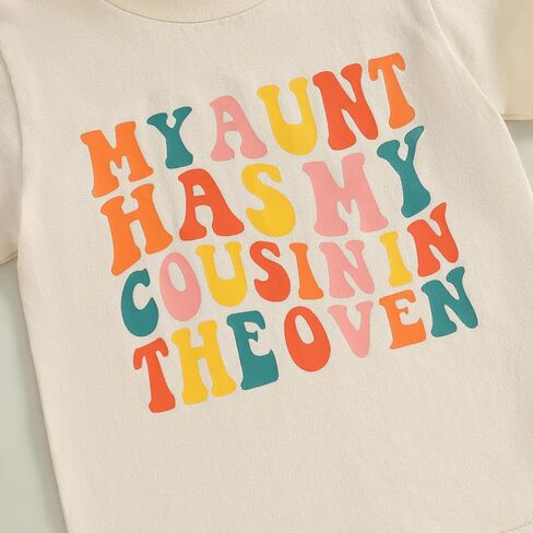 Big Cousin Shirt Toddler Boys Girls Funny Letter Print T-Shirt Summer Summer Suiter Top Auntie Promancy T-Shirt in Kuwait